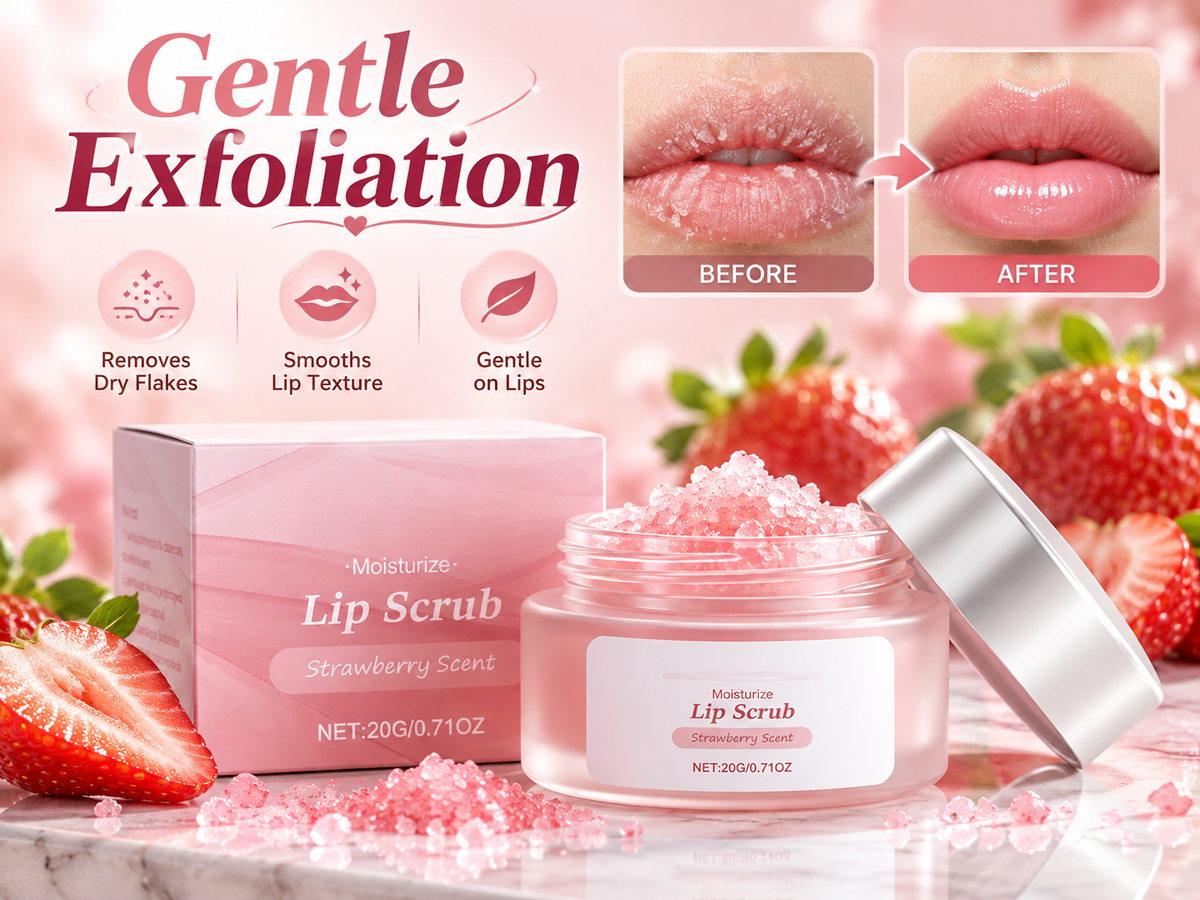 Gentle Exfoliating Strawberry Lip Scrub