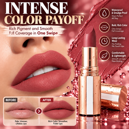24H Long‑Lasting Matte Lipstick – Smudge‑proof, transfer‑resistant, vibrant colour.